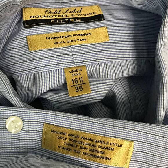 Gold Label Blue Square Print Button Down - Picture 2 of 6